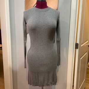 Gray button back sweater dress